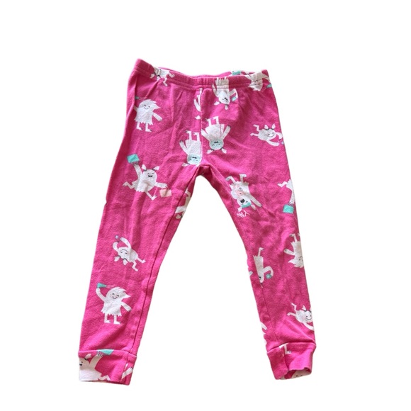 3/$20 CARTER'S 3T Girls Pink Yeti Print Pajama Pants - Picture 1 of 3